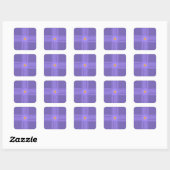 Sticker Carré Fleur Violette Simple sur Croix Impression Moderne (Feuille)