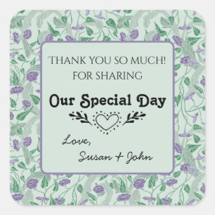 Sticker Carré Fleur violette victorienne de lierre décoration fl