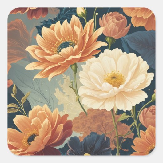 Sticker Carré Fleurs (Devant)
