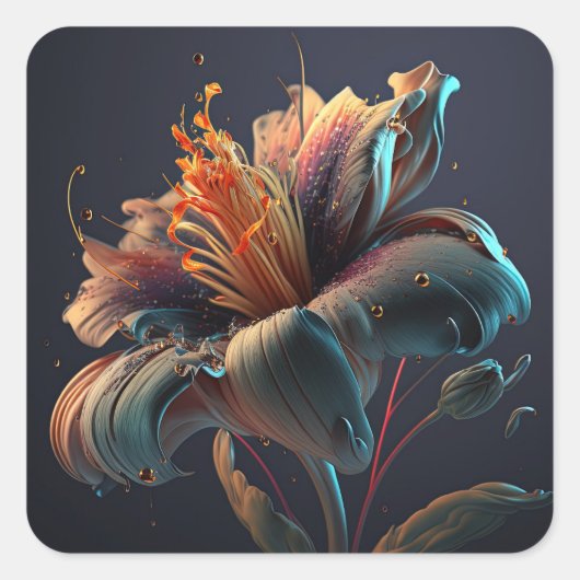 Sticker Carré Fleurs (Devant)