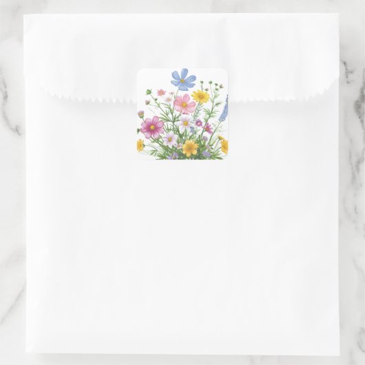 Sticker Carré Fleurs (Sac)