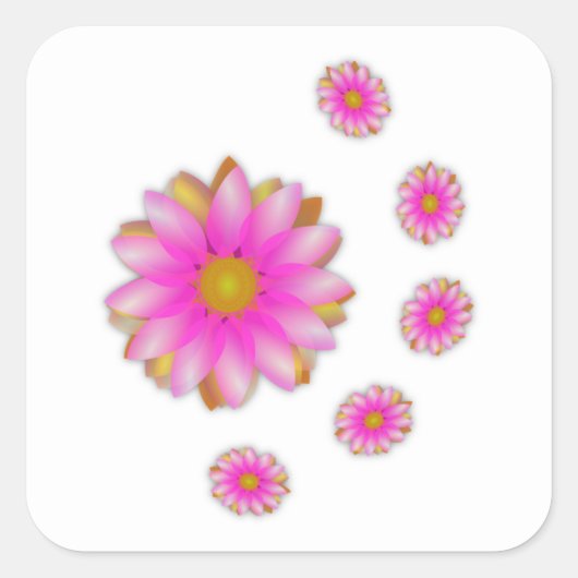 Sticker Carré Fleurs (Devant)