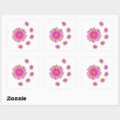 Sticker Carré Fleurs (Feuille)