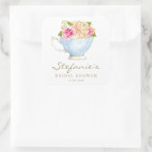 Sticker Carré Fleurs à l'aquarelle dans une tasse de thé pour un (Sac)