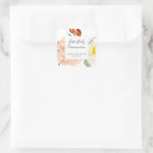 Sticker Carré Fleurs Aquarelle Première Communion Solennelle Fil (Sac)