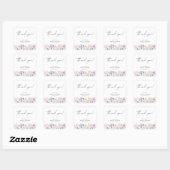 Sticker Carré Fleurs aquarelles - Merci pour la baby shower de m (Feuille)