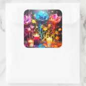 Sticker Carré Fleurs Artsy Ai (Sac)