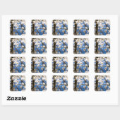 Sticker Carré Fleurs blanches devant un ciel blanc (Feuille)