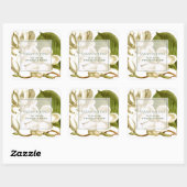 Sticker Carré Fleurs blanches Magnolia Tout usage Entreprise (Feuille)