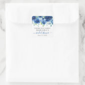 Sticker Carré Fleurs Bleu Marine Mariage (Sac)