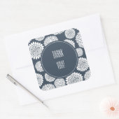 Sticker Carré Fleurs Bleues Chic (Enveloppe)
