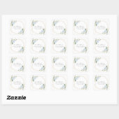 Sticker Carré Fleurs bleues, Fleurs blanches, Verdure, Anniversa (Feuille)