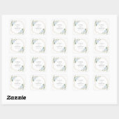 Sticker Carré Fleurs bleues, Fleurs blanches, Verdure, Mariage (Feuille)
