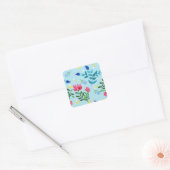Sticker Carré Fleurs Bleues Fleurs Bleues Fleurs Minuscules Fleu (Enveloppe)