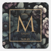 Sticker Carré Fleurs Bleues Maussades (Devant)