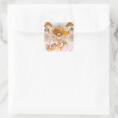 Sticker Carré Fleurs Botaniques Squelette Rétro (Sac)