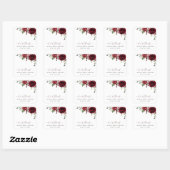 Sticker Carré Fleurs Bourgognes, Fleurs Rouges, Boho, Fête des m (Feuille)