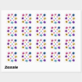 Sticker Carré Fleurs colorées et papillons (Feuille)