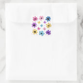 Sticker Carré Fleurs colorées et papillons (Sac)