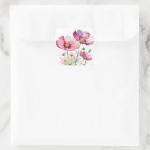 Sticker Carré Fleurs cosmos pourpres (Sac)