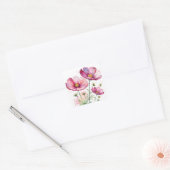 Sticker Carré Fleurs cosmos pourpres (Enveloppe)