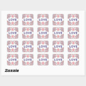 Sticker Carré Fleurs d'amour vintage (Feuille)
