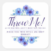 Sticker Carré Fleurs d'anémones bleues art mariage me jeter des  (Devant)