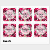 Sticker Carré Fleurs d'aquarelle du Merci (Feuille)