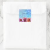 Sticker Carré Fleurs d'aquarelle Fête des mariées florale modern (Sac)