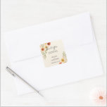 Sticker Carré Fleurs d'aquarelle mariage botanique merci<br><div class="desc">Autocollants de Merci botanique de fleurs d'aquarelle botanique rustique mariage. Pour un mariage de printemps,  d'été,  d'automne ou d'hiver. Vous pouvez facilement ajouter votre propre texte pour le rendre très personnel et unique.</div>