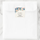 Sticker Carré Fleurs d'aquarelle rose et bleu Bougie Business (Sac)