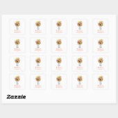 Sticker Carré Fleurs d'automne/automne en Merci Mariage de Mason (Feuille)