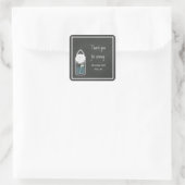 Sticker Carré Fleurs de baby's breath blanches dans un pot Mason (Sac)