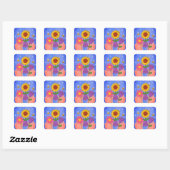 Sticker Carré Fleurs de base – Concept de floraison esthétique d (Feuille)