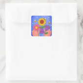 Sticker Carré Fleurs de base – Concept de floraison esthétique d (Sac)