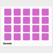 Sticker Carré Fleurs De Bulbe Et Rameaux Roses (Feuille)