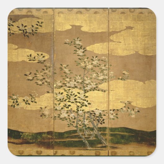 Sticker Carré Fleurs de Camellias (Devant)