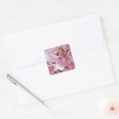Sticker Carré Fleurs de cerisier Sakura rose pâle (Enveloppe)