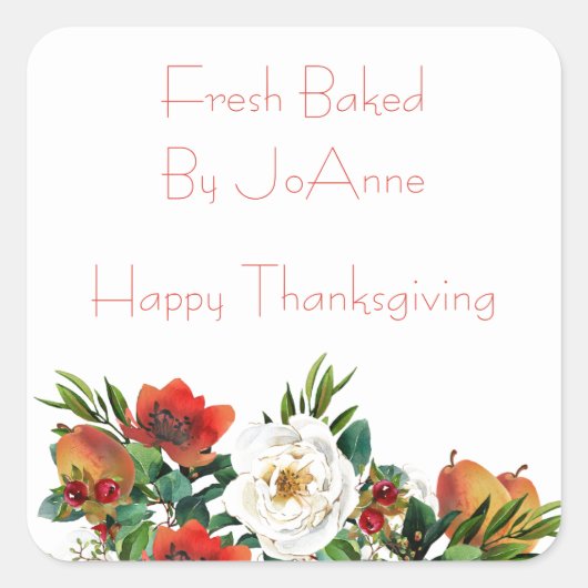 Sticker Carré Fleurs de chute d'aquarelle (Devant)