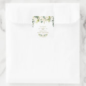 Sticker Carré Fleurs de crème blanche Baby shower d'or (Sac)