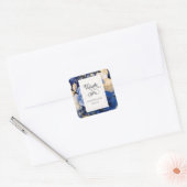 Sticker Carré Fleurs de crème bleu marine (Enveloppe)