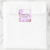 Sticker Carré Fleurs de fleurs de cerisier rose Merci photo (Sac)