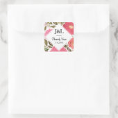 Sticker Carré Fleurs de fleurs Mariage Monogramme (Sac)