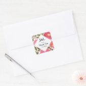 Sticker Carré Fleurs de fleurs Mariage Monogramme (Enveloppe)