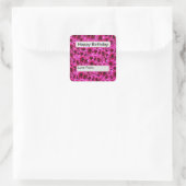 Sticker Carré Fleurs De Géranium Magenta Chaud, (Sac)