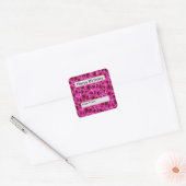 Sticker Carré Fleurs De Géranium Magenta Chaud, (Enveloppe)