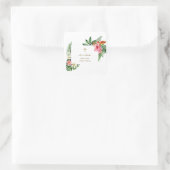 Sticker Carré Fleurs de Jardin Tropical Fleurit Fille Baptême (Sac)