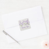 Sticker Carré Fleurs de lavande violette sur planches en bois Me (Enveloppe)