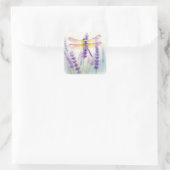 Sticker Carré Fleurs de libellules et de lavande (Sac)