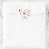 Sticker Carré Fleurs de Magnolia rose Aquarelle (Sac)